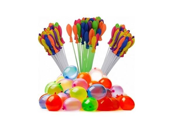 PoPo Toys Holi Magic Water Balloons – Auto-Fill 111 Balloons (Set of 3 Bunches), Multicolour Imported Selection
