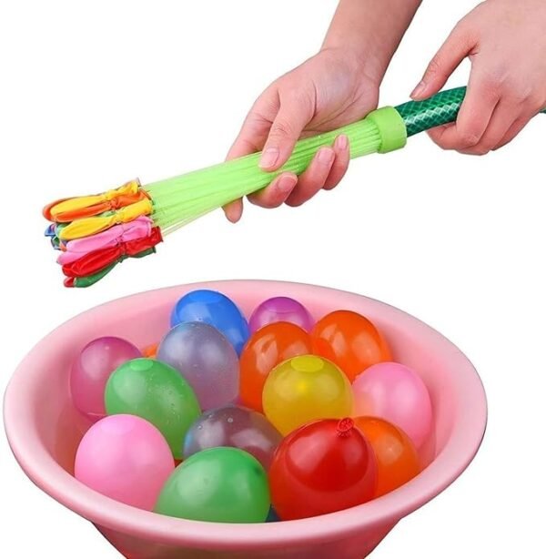 PoPo Toys Holi Magic Water Balloons – Auto-Fill 111 Balloons (Set of 3 Bunches), Multicolour Imported Selection - Image 3