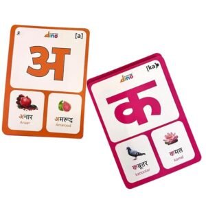 Learning Dino Hindi Varnamala Flash Cards for Kids – Wipe & Clean Activity with Sound for Each Akshar | Fun Language Learning for Preschool, Play School & Homeschooling
