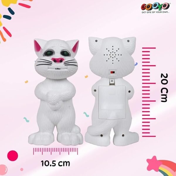 Gooyo Electronic Talking Toy Cat for Kids – Interactive Musical Pet with Fun Sounds & Features | Adorable Gift Idea for Boys & Girls | White | Battery Operated (3xAA) - Image 3