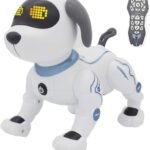 "Lionstar RC Robotic Stunt Puppy – Voice-Controlled Dancing Robot Dog with Sound, Handstand & Push-Up Tricks | Fun & Programmable Electronic Pet Toy for Kids Ages 6–10, Boys & Girls