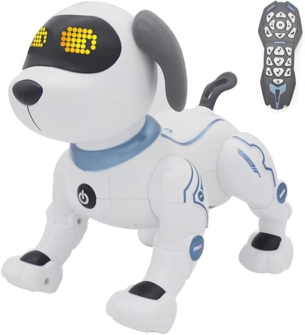"Lionstar RC Robotic Stunt Puppy – Voice-Controlled Dancing Robot Dog with Sound, Handstand & Push-Up Tricks | Fun & Programmable Electronic Pet Toy for Kids Ages 6–10, Boys & Girls