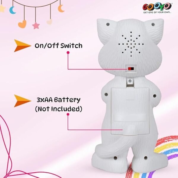 Gooyo Electronic Talking Toy Cat for Kids – Interactive Musical Pet with Fun Sounds & Features | Adorable Gift Idea for Boys & Girls | White | Battery Operated (3xAA) - Image 5