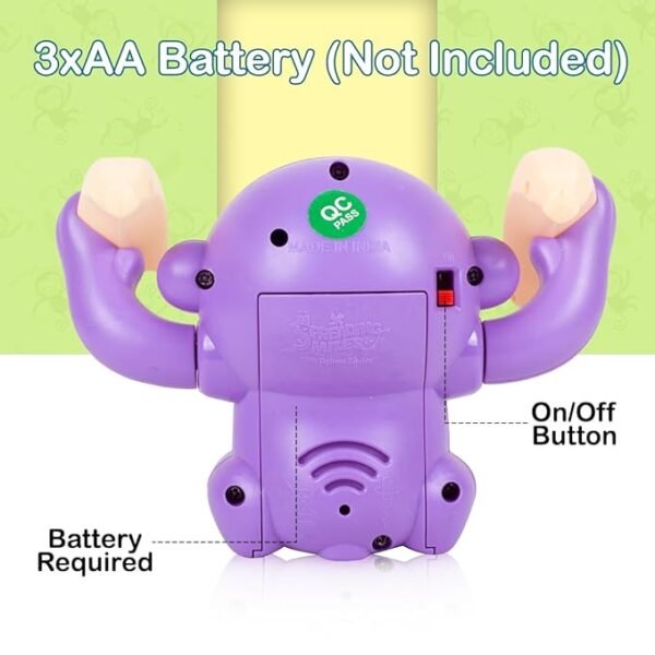Gooyo Voice-Controlled Dancing Monkey Toy – Battery-Operated with Music, Rolling, Spinning & Smart Sensor Features | Fun Gift for Kids | Requires 3 AAA Batterie - Image 4