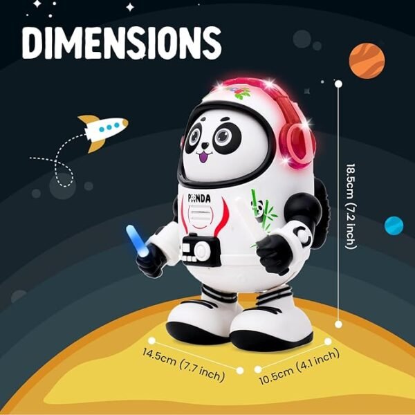 Gooyo Dancing Space Panda Toy – Lights Up with Music & Moves | Fun Gift for Toddlers, Babies, Boys & Girls | Adorable White & Black Design | Battery Operated (3xAA) - Image 5