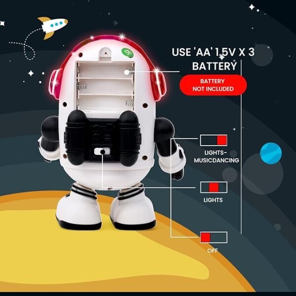 Gooyo Dancing Space Panda Toy – Lights Up with Music & Moves | Fun Gift for Toddlers, Babies, Boys & Girls | Adorable White & Black Design | Battery Operated (3xAA) - Image 3