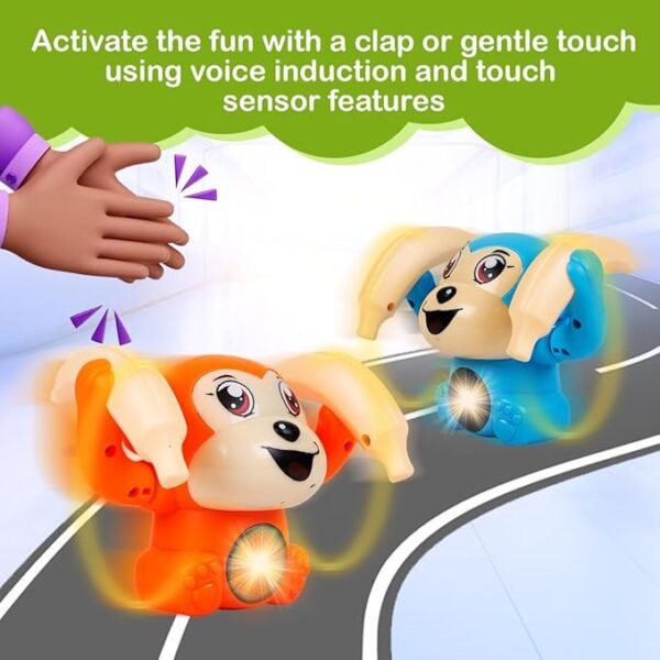 Gooyo Voice-Controlled Dancing Monkey Toy – Battery-Operated with Music, Rolling, Spinning & Smart Sensor Features | Fun Gift for Kids | Requires 3 AAA Batterie - Image 5