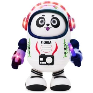 Gooyo Dancing Space Panda Toy – Lights Up with Music & Moves | Fun Gift for Toddlers, Babies, Boys & Girls | Adorable White & Black Design | Battery Operated (3xAA)