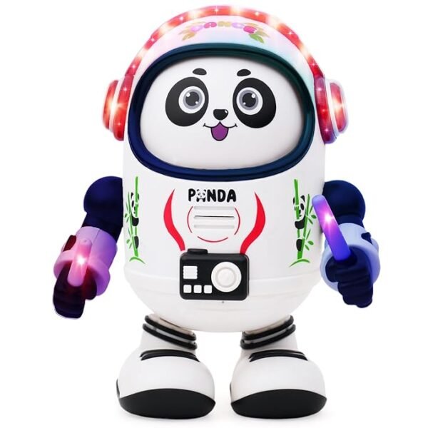 Gooyo Dancing Space Panda Toy – Lights Up with Music & Moves | Fun Gift for Toddlers, Babies, Boys & Girls | Adorable White & Black Design | Battery Operated (3xAA)
