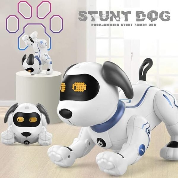 "Lionstar RC Robotic Stunt Puppy – Voice-Controlled Dancing Robot Dog with Sound, Handstand & Push-Up Tricks | Fun & Programmable Electronic Pet Toy for Kids Ages 6–10, Boys & Girls - Image 5