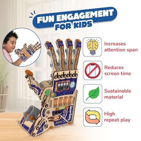 Smartivity DIY Robotic Mechanical Hand – Award-Winning STEM Toy for Kids Ages 8 to 14 | 2024 Parents’ Choice Winner | Fun & Educational Birthday Gift for Curious Boys & Girls - Image 4