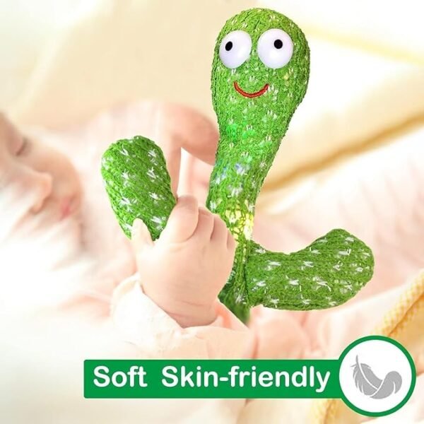 AB TOY WORLD Dancing Cactus Toy – Plush Singing & Talking Cactus That Repeats What You Say | Fun LED Light-Up Toy with Voice Recording | Perfect Educational Gift for Babies & Toddlers - Image 5