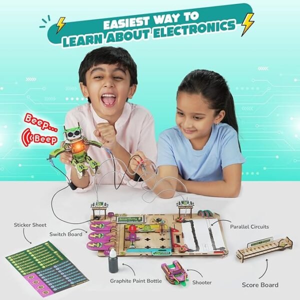 Smartivity DIY Electricity Kit for Kids Ages 8 to 14 – Build an Electric Robot with Light & Sound | Includes 8+ Fun Circuit Experiments | Perfect Science Gift for Curious Boys & Girls - Image 2