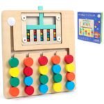 Trinkets & More Slide Puzzle Game – Fun Color-Matching Brain Teaser for Kids Ages 4–10 | Montessori Travel Toy for Boys & Girls | Perfect for Road Trips & On-the-Go Play (5-Color Sorter)