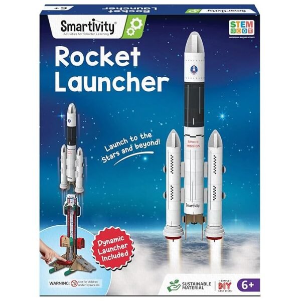 Smartivity DIY Rocket Launcher Kit – Build & Launch Your Own Rocket | Fun STEM Science Toy for Kids Ages 6 to 12 | Perfect Birthday Gift for Boys & Girls Who Love to Explore