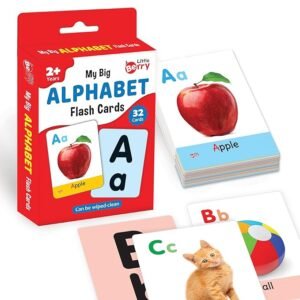 Little Berry Big Alphabet Flash Cards for Kids – 32 Double-Sided, Durable & Water-Resistant Picture Cards | Wipe & Clean Early Learning Toy for Toddlers & Preschoolers Ages 2 to 6