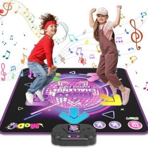 Upgraded Light-Up Dance Mat for Kids Ages 3–12 – Fun Music & Movement Toy with 5 Game Modes and 6 Interactive Buttons | Perfect Birthday Gift for Girls Aged 3 to 10+