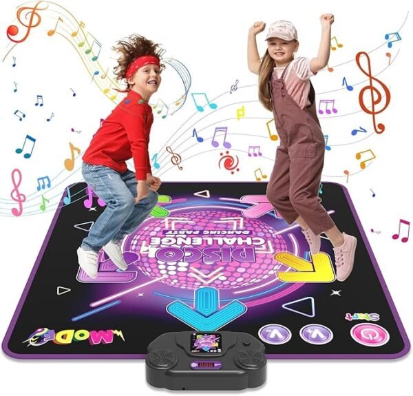 Upgraded Light-Up Dance Mat for Kids Ages 3–12 – Fun Music & Movement Toy with 5 Game Modes and 6 Interactive Buttons | Perfect Birthday Gift for Girls Aged 3 to 10+