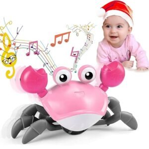 Kidology Musical Activity Cube – Fun & Educational Toy for Babies and Toddlers | Interactive Preschool Game with Music, Shapes & Early Learning Play | Crawling Crab Design – Pink