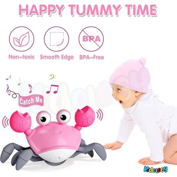 Kidology Musical Activity Cube – Fun & Educational Toy for Babies and Toddlers | Interactive Preschool Game with Music, Shapes & Early Learning Play | Crawling Crab Design – Pink - Image 3