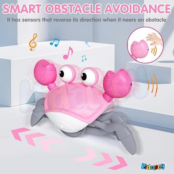 Kidology Musical Activity Cube – Fun & Educational Toy for Babies and Toddlers | Interactive Preschool Game with Music, Shapes & Early Learning Play | Crawling Crab Design – Pink - Image 2