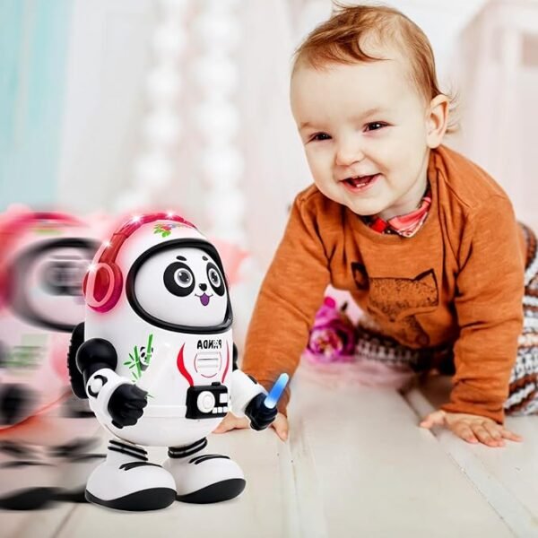 Gooyo Dancing Space Panda Toy – Lights Up with Music & Moves | Fun Gift for Toddlers, Babies, Boys & Girls | Adorable White & Black Design | Battery Operated (3xAA) - Image 2