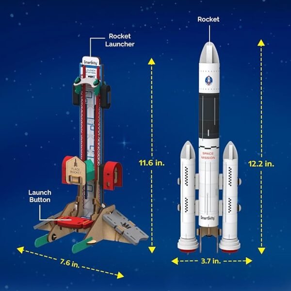 Smartivity DIY Rocket Launcher Kit – Build & Launch Your Own Rocket | Fun STEM Science Toy for Kids Ages 6 to 12 | Perfect Birthday Gift for Boys & Girls Who Love to Explore - Image 3