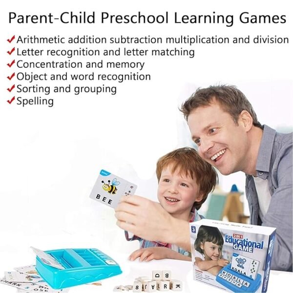 PLUSPOINT 2-in-1 Educational Word & Number Matching Game – Fun Flash Card Set for Kids Ages 3–8 | Helps with Sight Word Recognition & Early Learning | Perfect for Preschool & Kindergarten - Image 2