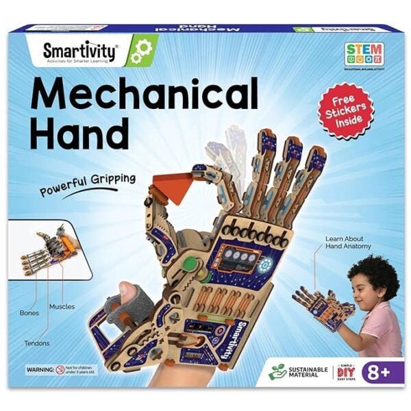 Smartivity DIY Robotic Mechanical Hand – Award-Winning STEM Toy for Kids Ages 8 to 14 | 2024 Parents’ Choice Winner | Fun & Educational Birthday Gift for Curious Boys & Girls