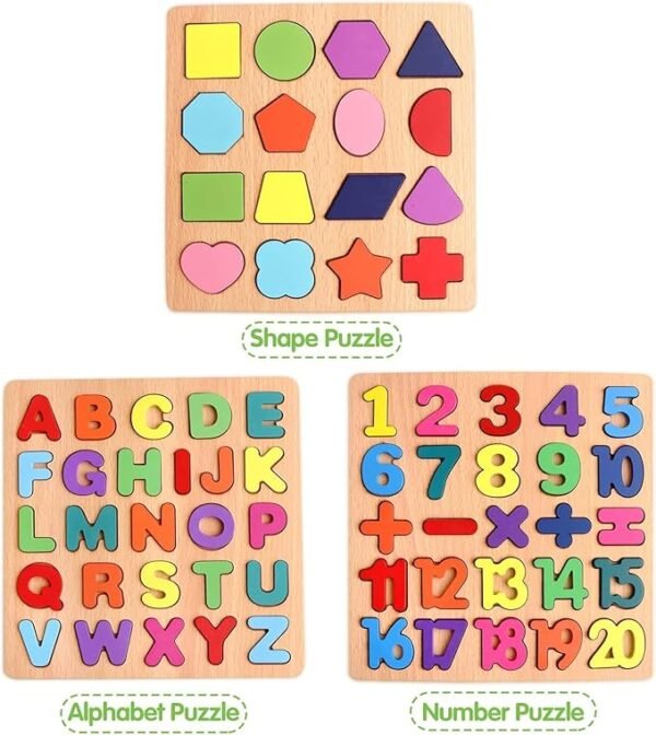 TS WITH TECHSUN Wooden Learning Board – Fun & Educational Puzzle Set for Kids | Includes Alphabets, Numbers & Shapes | Ideal for Toddlers & Preschoolers - Image 4