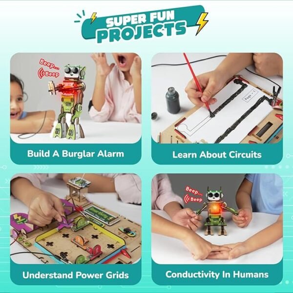 Smartivity DIY Electricity Kit for Kids Ages 8 to 14 – Build an Electric Robot with Light & Sound | Includes 8+ Fun Circuit Experiments | Perfect Science Gift for Curious Boys & Girls - Image 4