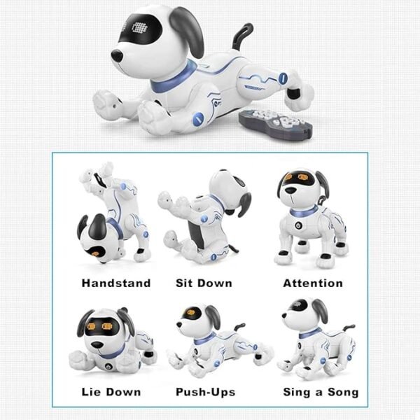 "Lionstar RC Robotic Stunt Puppy – Voice-Controlled Dancing Robot Dog with Sound, Handstand & Push-Up Tricks | Fun & Programmable Electronic Pet Toy for Kids Ages 6–10, Boys & Girls - Image 4