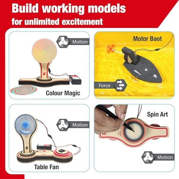 Butterfly EduFields 20+ DIY Science Experiments Kit – Build Motorized Machines & Explore STEM | Fun Electric Project Kit for Boys & Girls Ages 5 to 10 | Perfect Birthday Gift for Young Inventors - Image 4