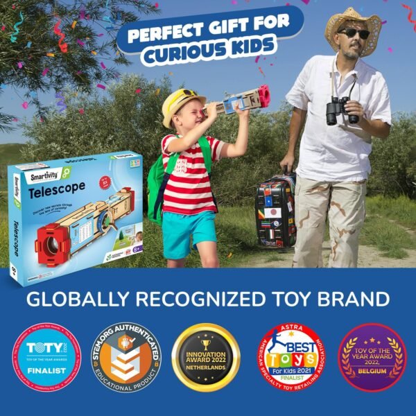 Smartivity DIY Telescope Kit – Fun & Educational STEM Toy for Kids Ages 8 to 14 | Learn to Measure Height & Distance | Perfect Birthday Gift for Curious Boys & Girls - Image 2