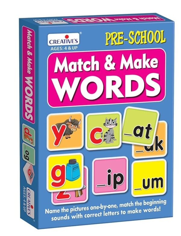 Creative's Match & Make Words – Fun Vocabulary & Word-Building Game for Kids Ages 4+ | Helps with Letter Recognition, Spelling & Early Reading | Perfect for Preschool Learning - Image 2