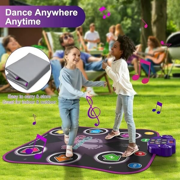 Upgraded Light-Up Dance Mat for Kids Ages 3–12 – Fun Music & Movement Toy with 5 Game Modes and 6 Interactive Buttons | Perfect Birthday Gift for Girls Aged 3 to 10+ - Image 3