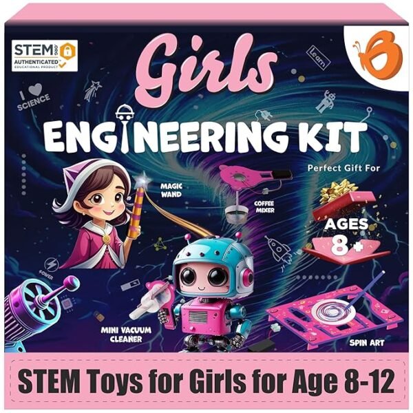 Butterfly EduFields 100+ STEM Projects Kit – Fun DIY Engineering & Science Experiments for Girls Ages 8 to 15 | Inspiring Educational Toy & Perfect Birthday Gift for Curious Minds