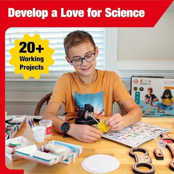 Butterfly EduFields 20+ DIY Science Experiments Kit – Build Motorized Machines & Explore STEM | Fun Electric Project Kit for Boys & Girls Ages 5 to 10 | Perfect Birthday Gift for Young Inventors - Image 3