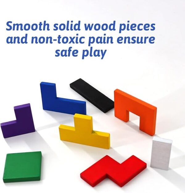 Niwlix Wooden Russian Blocks Puzzles for Kids Adults, Wood Intelligence Puzzle for Kids Ages 3-8,Wooden Kids Puzzles Brain Teasers Toy Educational Gift for 7-10 Years - Image 2