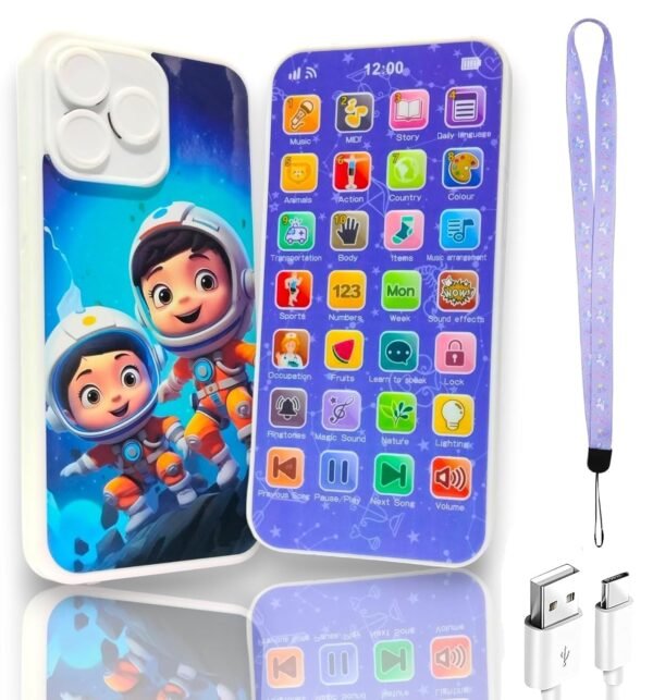 Amitasha Educational Phone Toy for 2-12 Years Kids Rechargeable 24 Modes Talking Baby Smart Phone Mobile Toy for Boys Girls Christmas Gift Birthday Surprise - Image 2