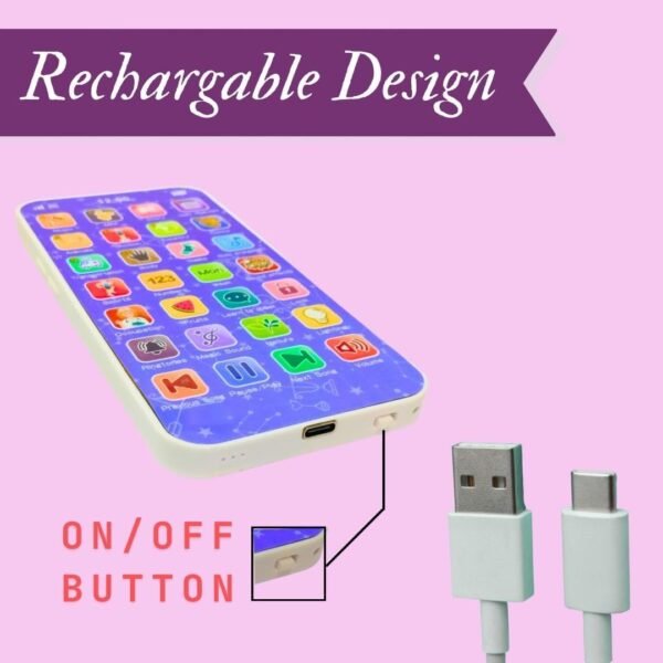 Amitasha Educational Phone Toy for 2-12 Years Kids Rechargeable 24 Modes Talking Baby Smart Phone Mobile Toy for Boys Girls Christmas Gift Birthday Surprise - Image 4