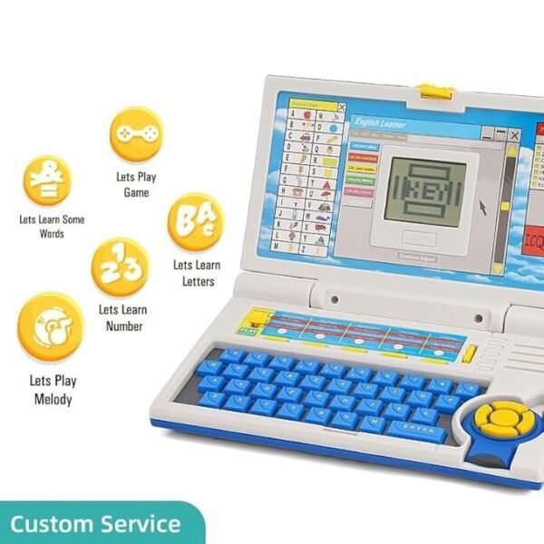 Cable World Educational Laptop Computer Toy Educational Computer for Kids Above 3 Years - 20 Fun Activity Learning Machine, Now Learn Letter, Words, Games, Mathematics, Music, Logic, Memory Tool,Blue - Image 2