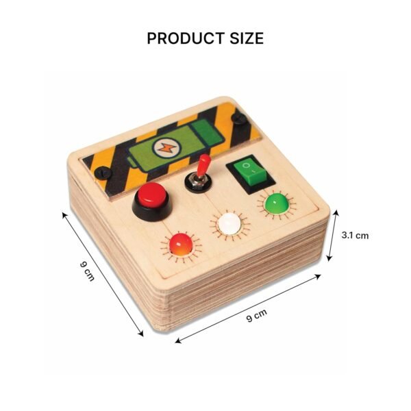 Clapstore Toys Portable Busy Board V4 for 1-6 Year Old Toddlers, Kids LED Light Toy Personalized Sensory Board Switch Box Spaceship Control Panel Montessori Baby Toy Activity Board (Pack of 1),Beige - Image 7