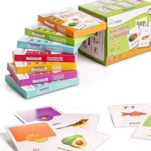 Intelliskills Premium 7-in-1 Brain Boosting Flash Cards for Kids,190 Cards,Flash Cards for 1+ Year Old Baby,Montessori Education Toy for Toddlers,Preschool Learning Activities,Waterproof,Birthday Gift