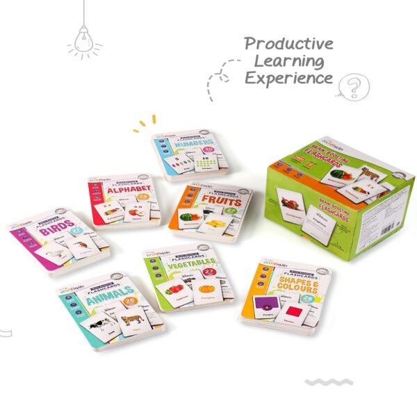 Intelliskills Premium 7-in-1 Brain Boosting Flash Cards for Kids,190 Cards,Flash Cards for 1+ Year Old Baby,Montessori Education Toy for Toddlers,Preschool Learning Activities,Waterproof,Birthday Gift - Image 7