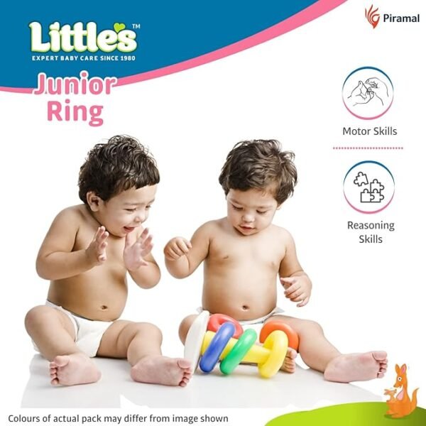 Little's Junior Ring Educational Blocks | Stacking Toys For Kids | 6 Rings Multi-Colour Kids Toys | Colorful Toddler Activity Toys | Baby Toys | Motor And Reasoning Skills, Set Of 1 - Image 3