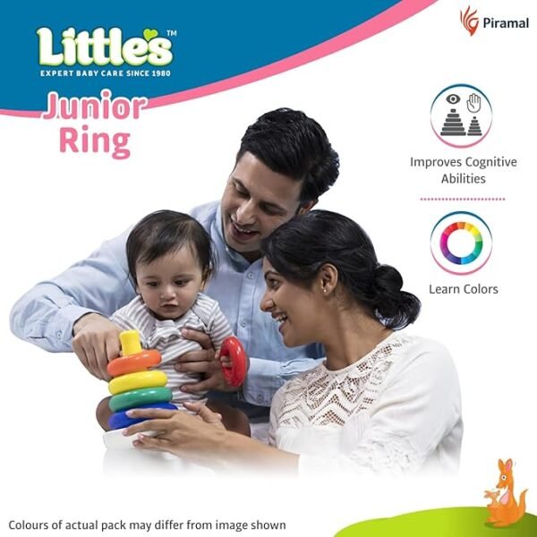Little's Junior Ring Educational Blocks | Stacking Toys For Kids | 6 Rings Multi-Colour Kids Toys | Colorful Toddler Activity Toys | Baby Toys | Motor And Reasoning Skills, Set Of 1 - Image 4