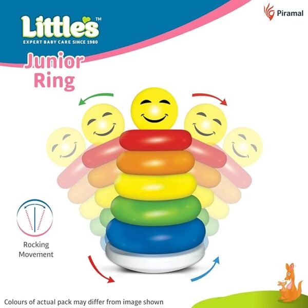 Little's Junior Ring Educational Blocks | Stacking Toys For Kids | 6 Rings Multi-Colour Kids Toys | Colorful Toddler Activity Toys | Baby Toys | Motor And Reasoning Skills, Set Of 1 - Image 5