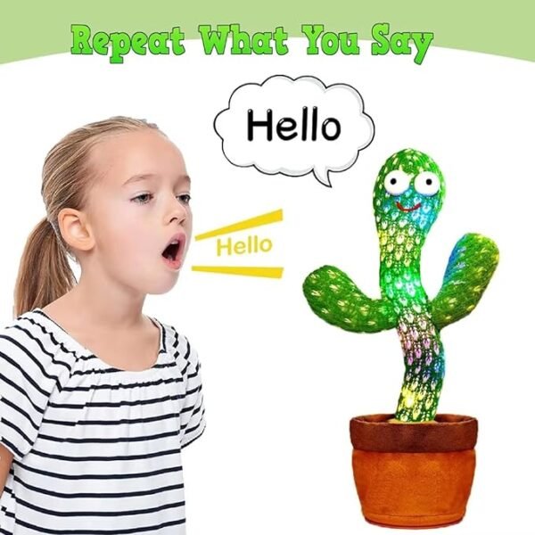 Mini Steps Dancing Cactus Toy for Kids - Rechargeable Talking Singing Children Baby Plush Electronic Toys - Image 6