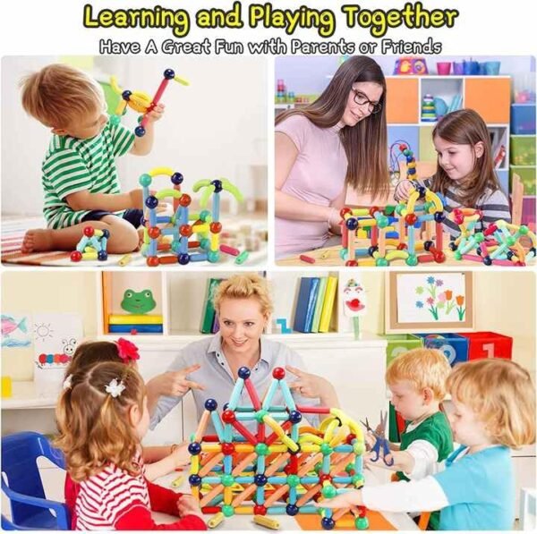 PRIME DEALS Magnetic Sticks Building Blocks For Kids Toys For Girls|Magnetic Toys For Boys Age 3+ Year 4-14 Old Educational Stem Learning Magnet Stick With Balls Game Set (25 Pcs),Multicolor - Image 6
